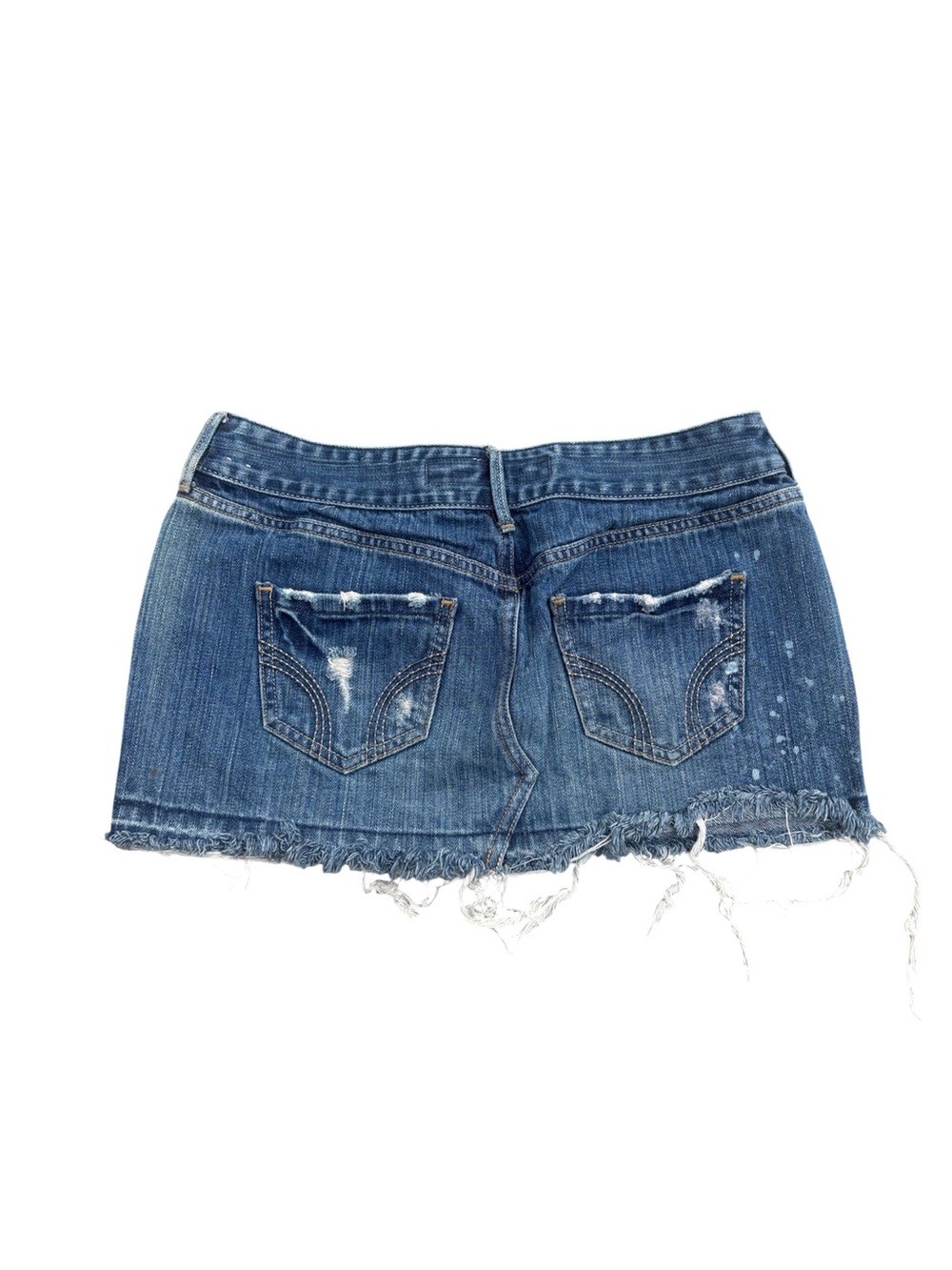Hollister Y2K Low Rise Denim Mini Skirt 2000s Distressed